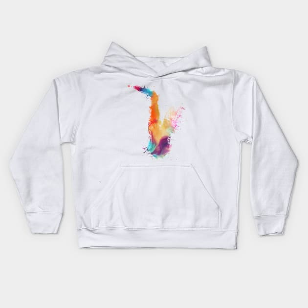 saxophone music art #saxophone Kids Hoodie by JBJart